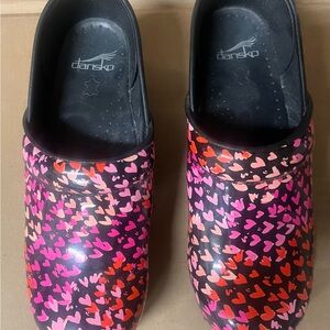 Dansko Multicolor Heart Clogs